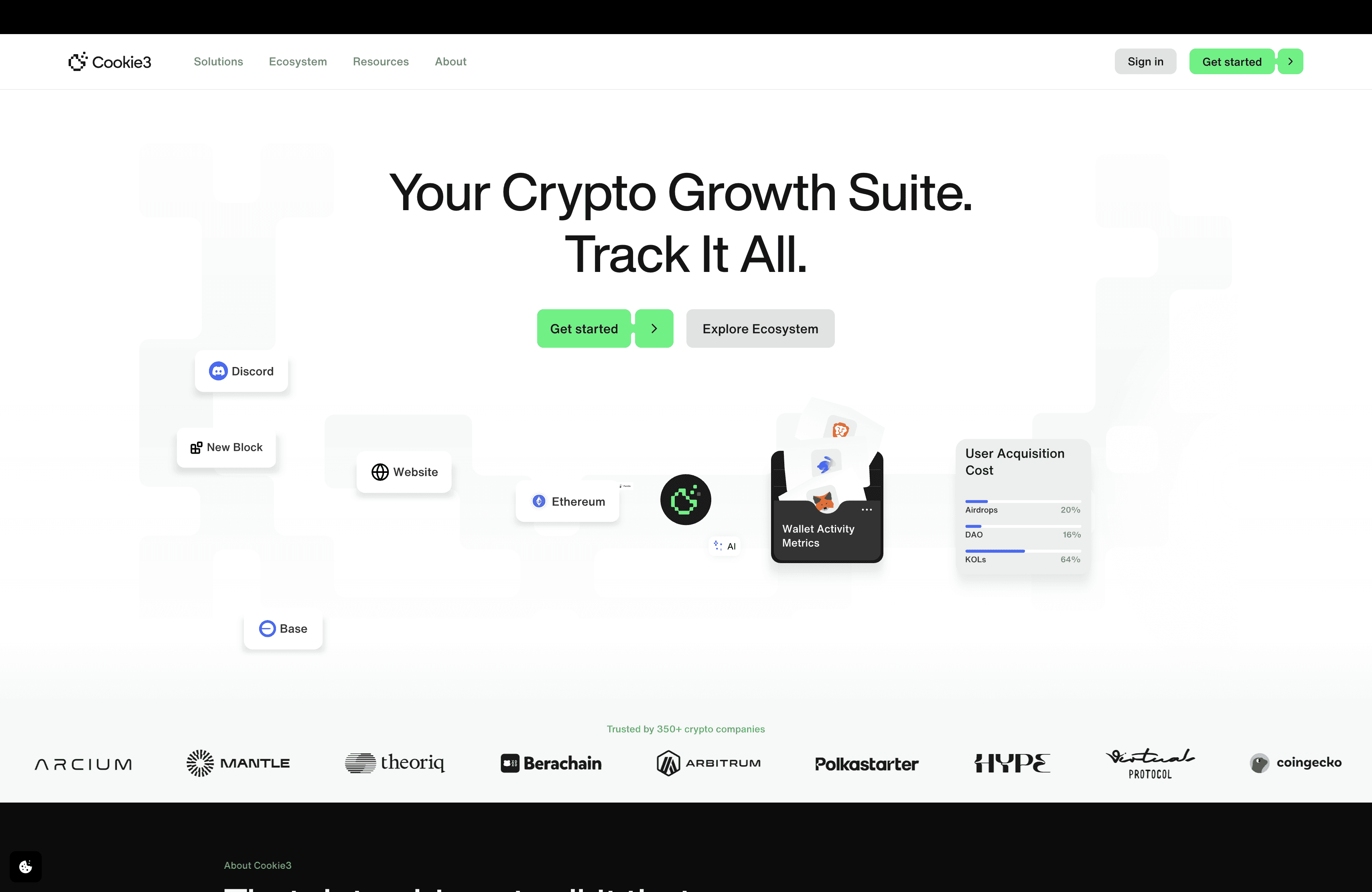 Cookie3 crypto marketing analytics and KOL intelligence platform homepage