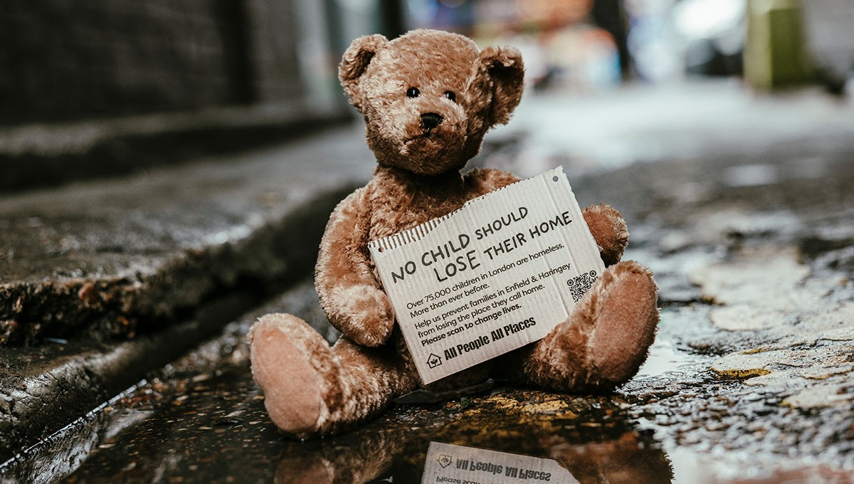 Close up of clothes stuck to a billboard