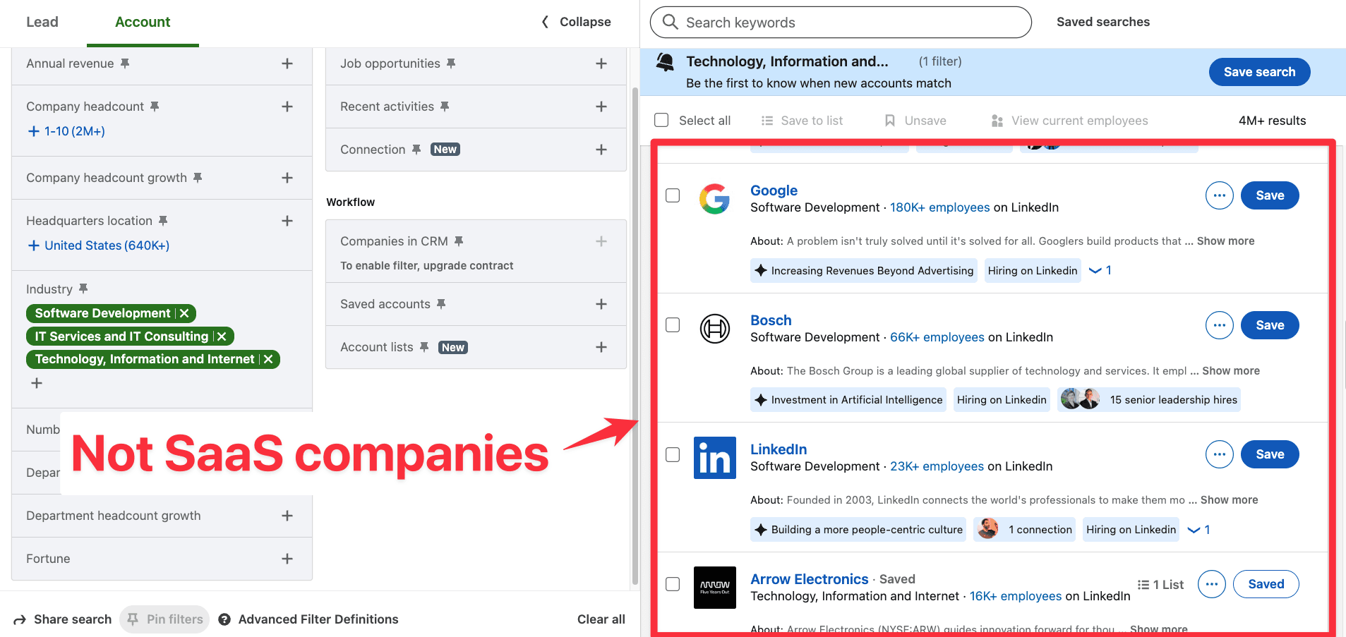 How to find SaaS clients on LinkedIn Sales Navigator