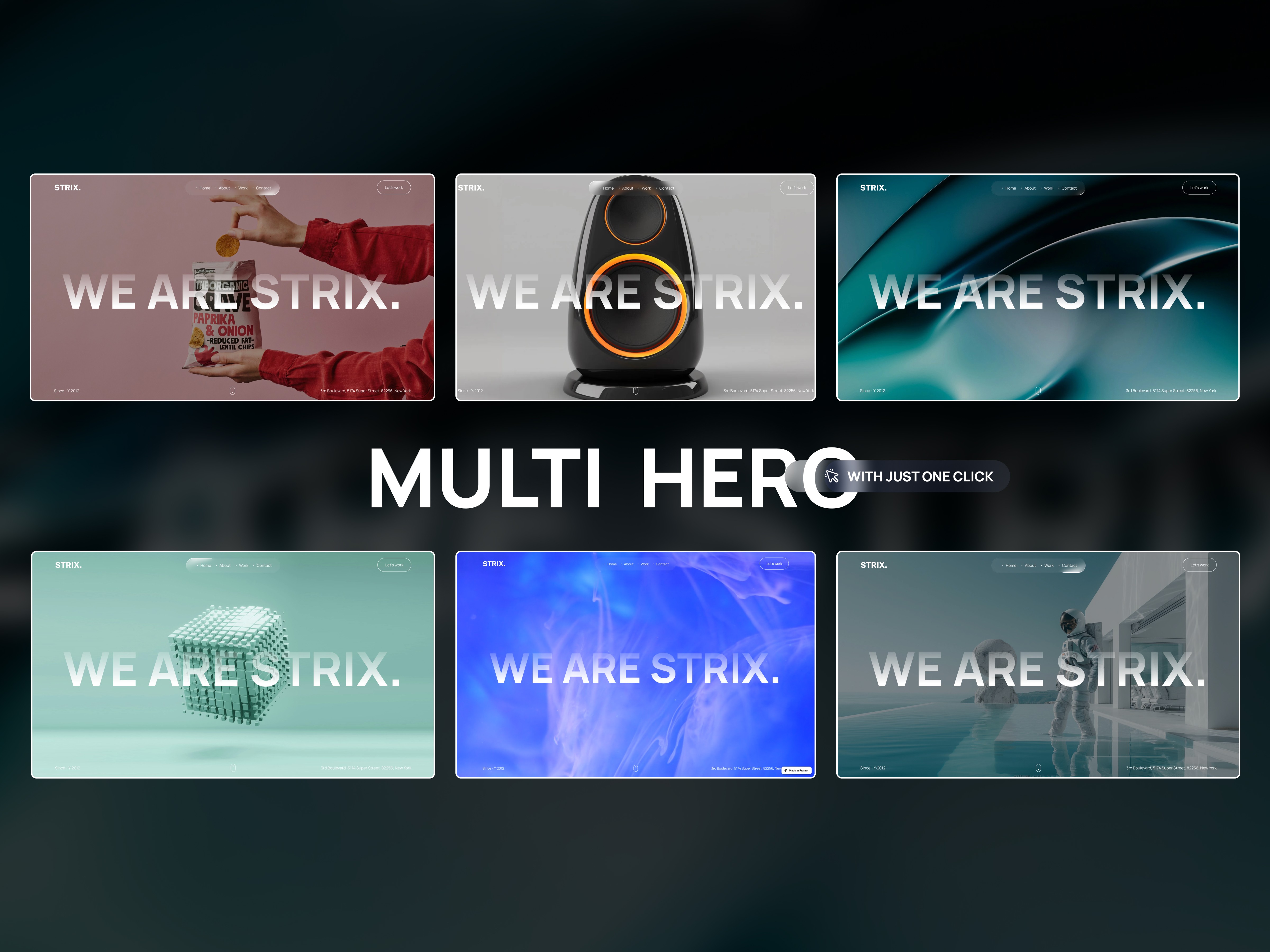 Strix Framer template multihero