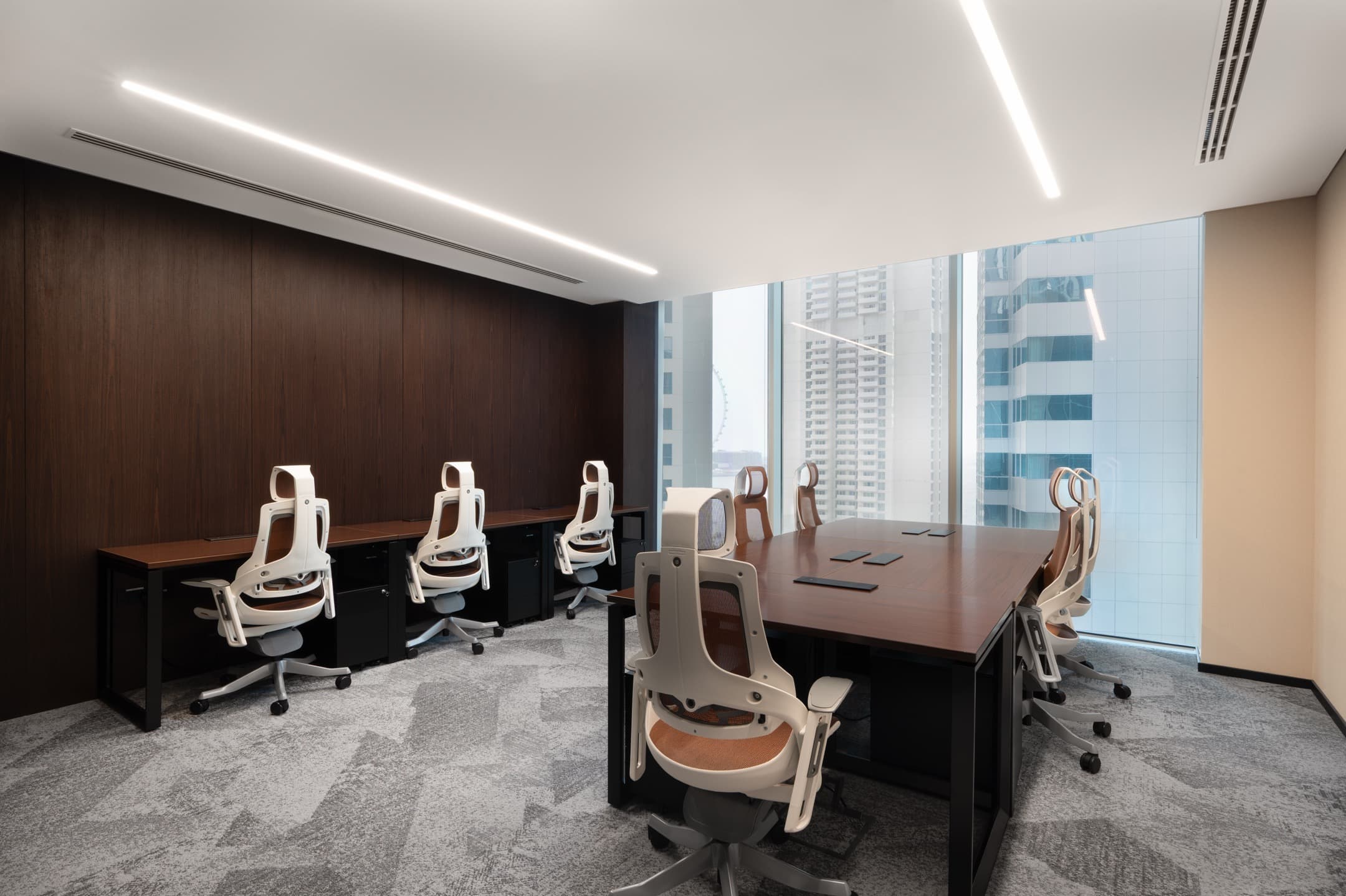 Private furnished office space designed for virtual office users in UAE business districts.