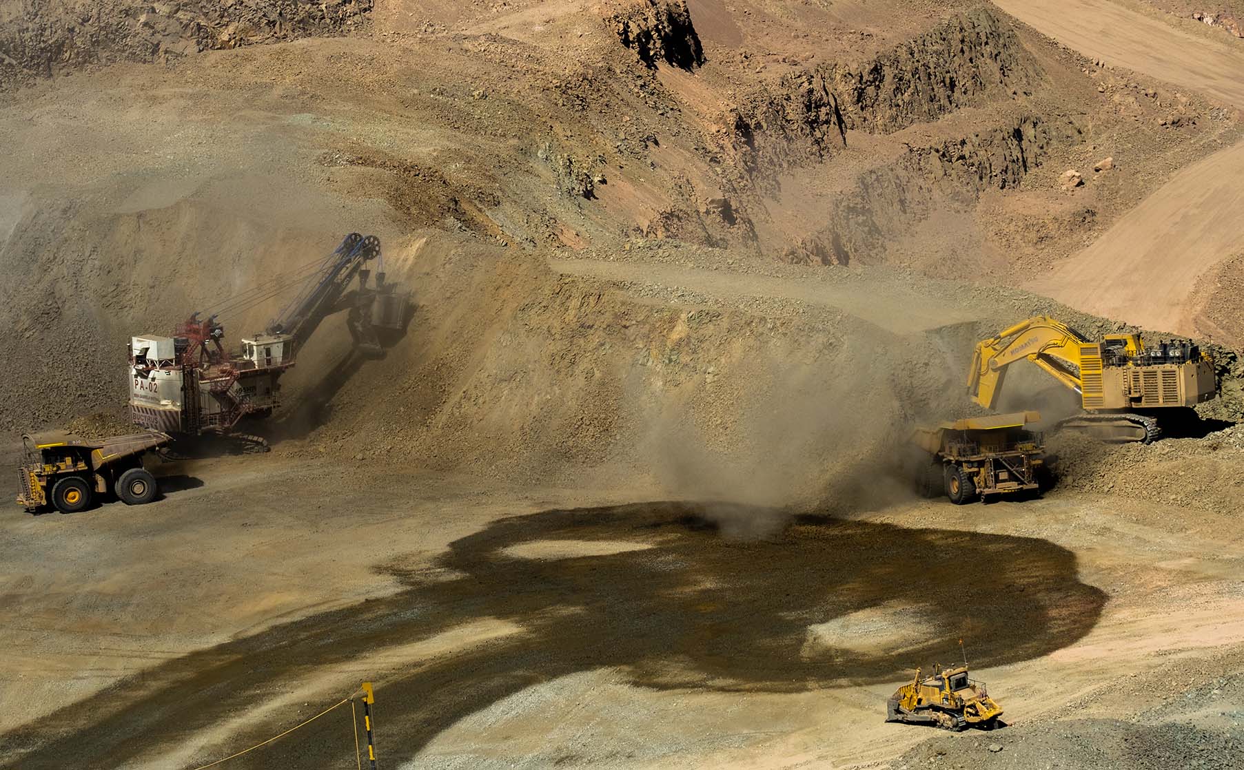 Drone shot of a running track at night