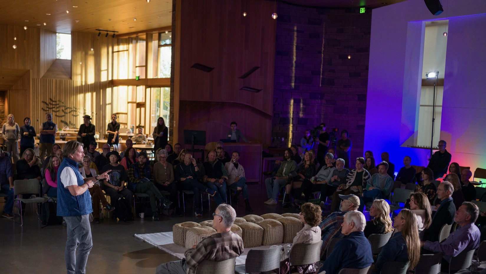 The Artificiality Summit 2025 audience listening to a keynote by Dave Edwards