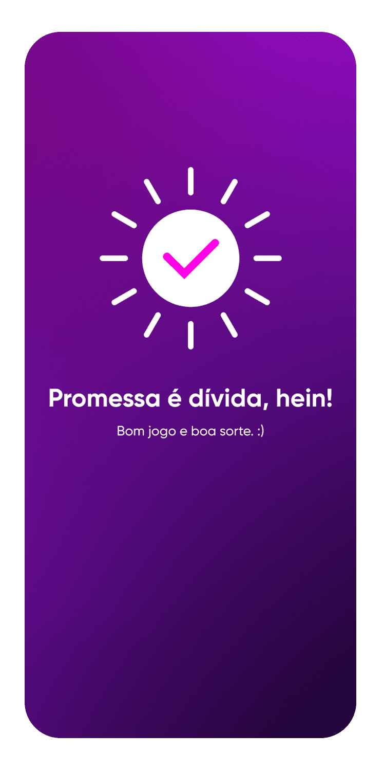 Mobile app screen showing step three of an in-app message introducing the campaign promise.