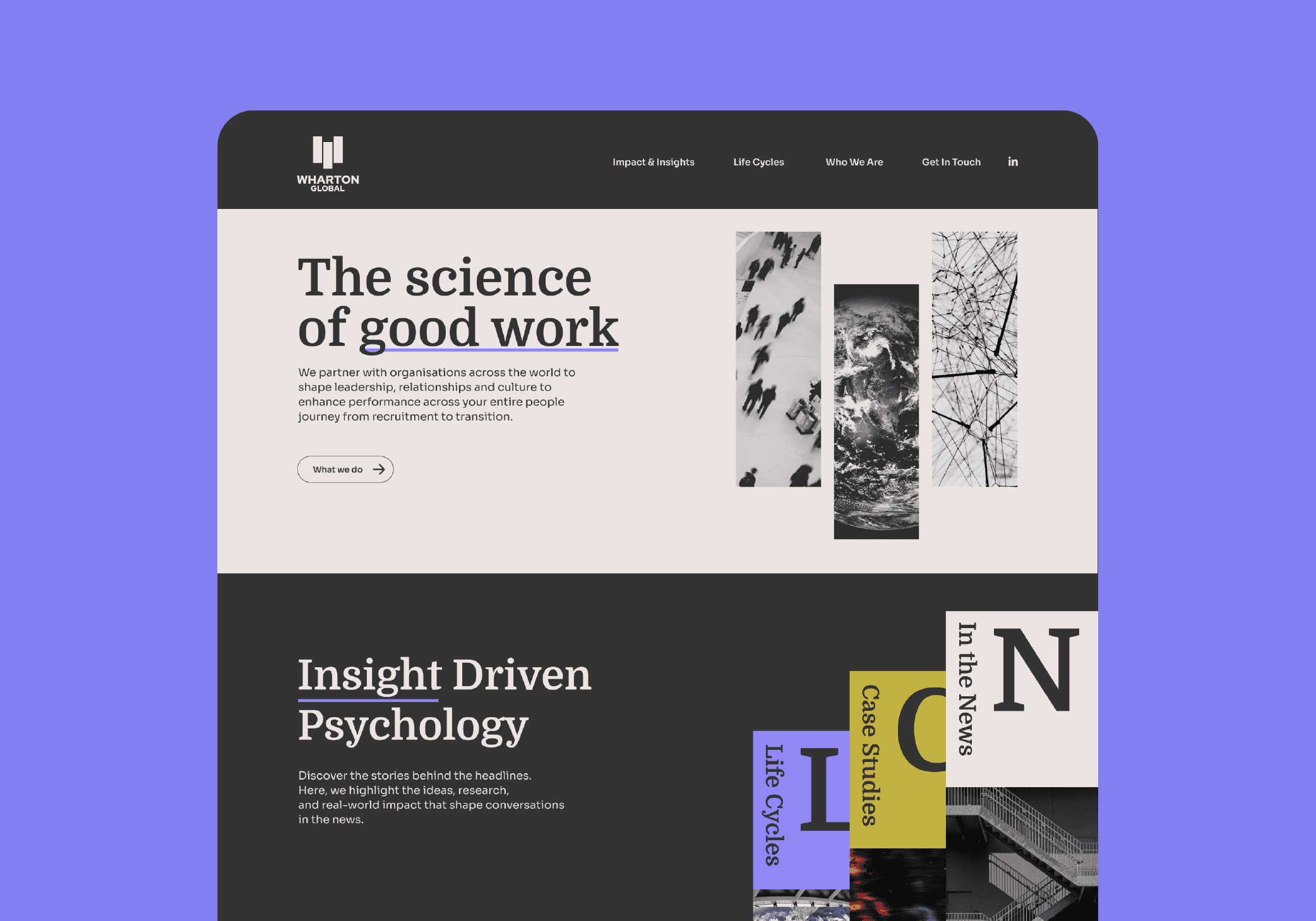 Homepage of wharton global website