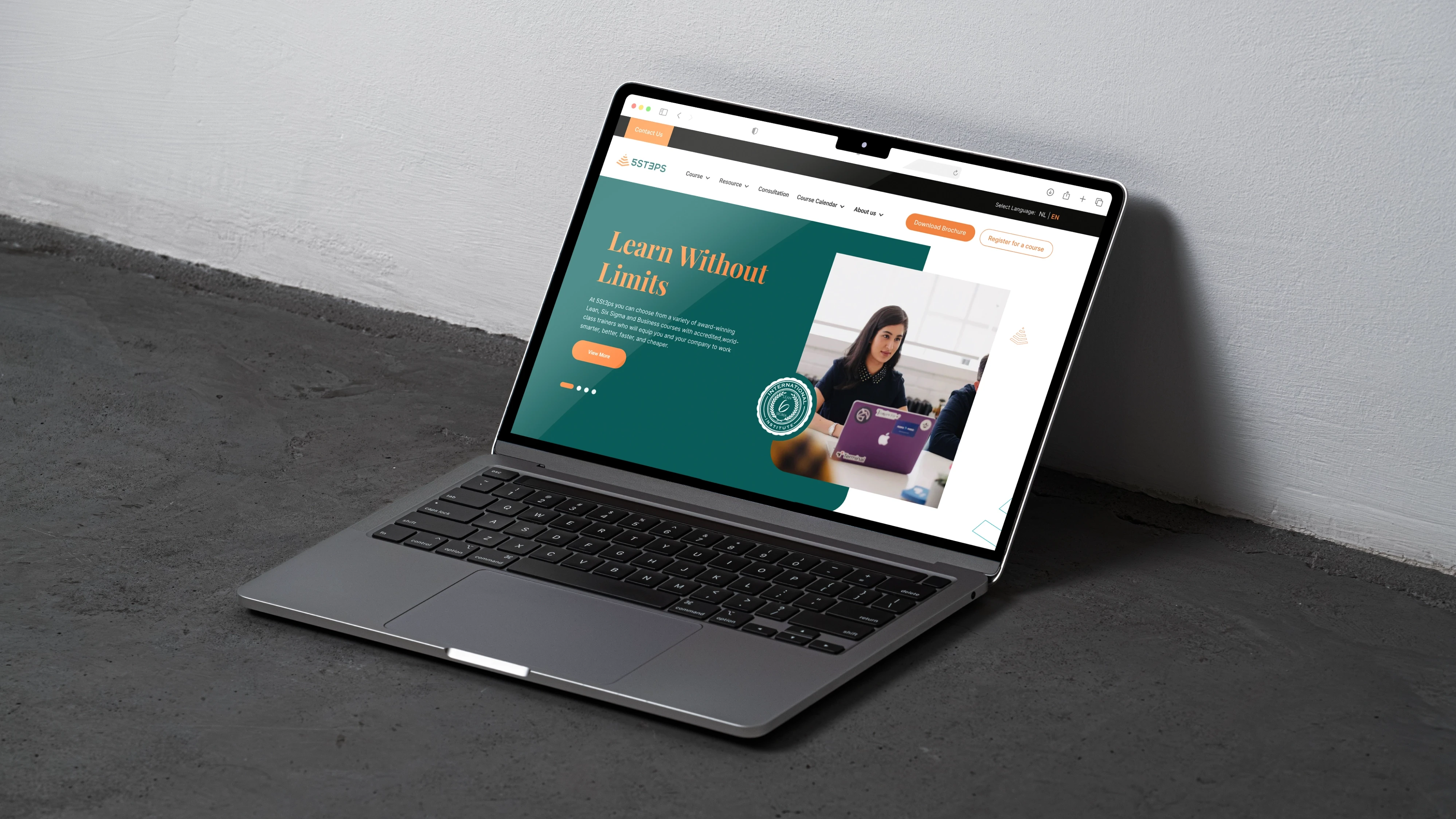 5ST3PS Website on a macbook