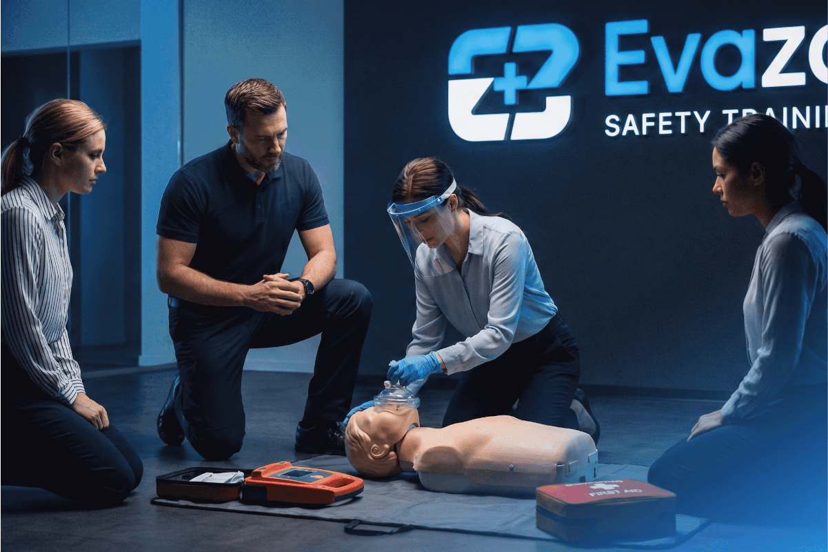 A diverse team collaborates around a table, analyzing documents and charts in a professional setting with a light green background.