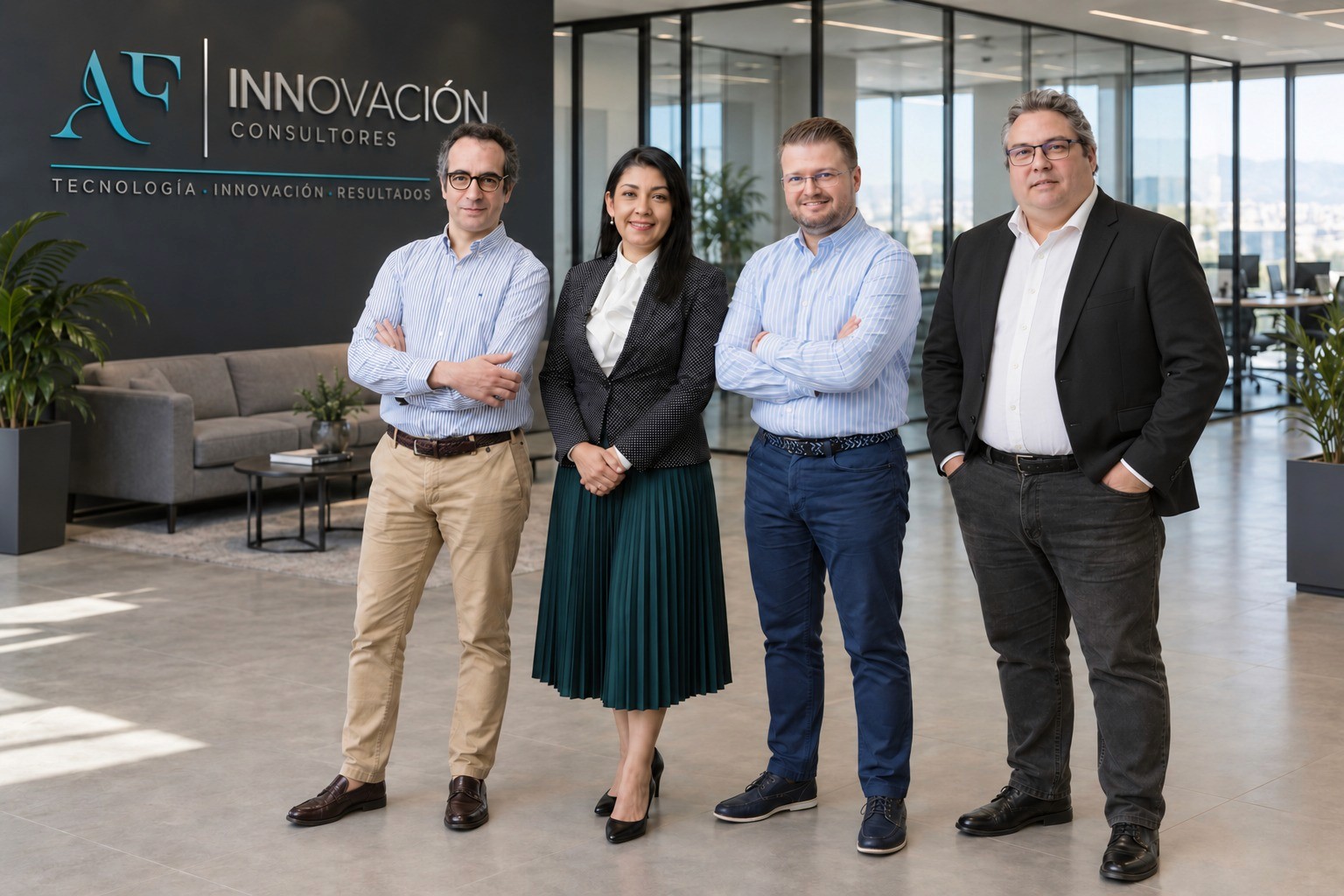 Equipo directivo de AF Innovación Consultores en las oficinas