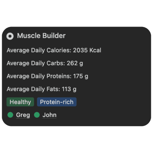 notion personal trainer client meal plan