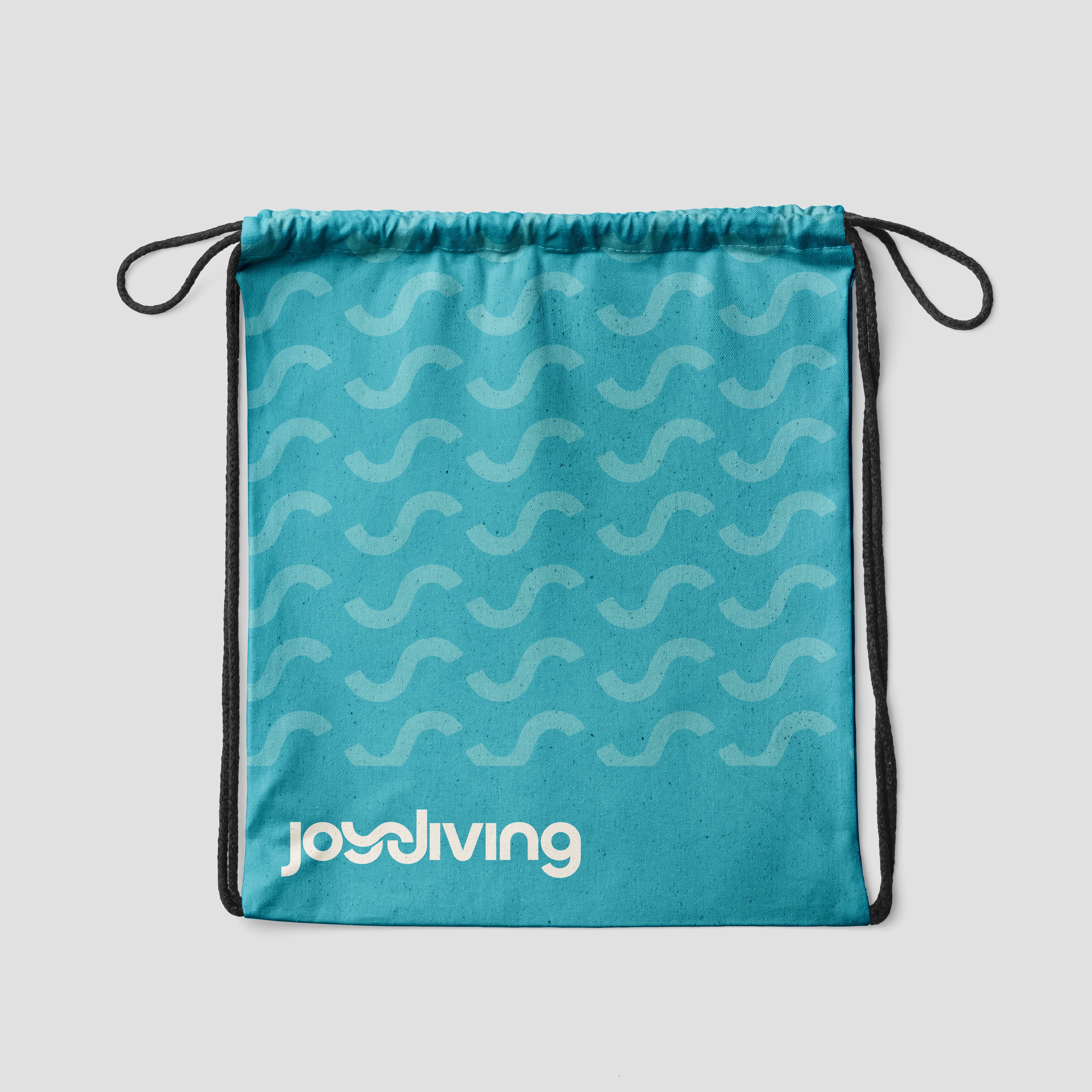Image of a Sling bag with wave motif and logo