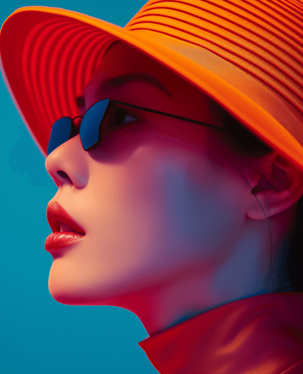 lady in sunglasses and orange hat