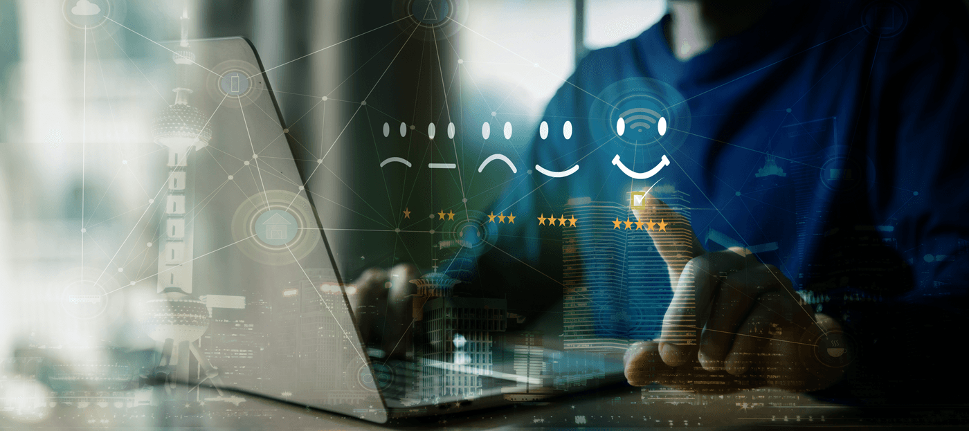 client or custimer givine five star review for pleasant service in marketing done right