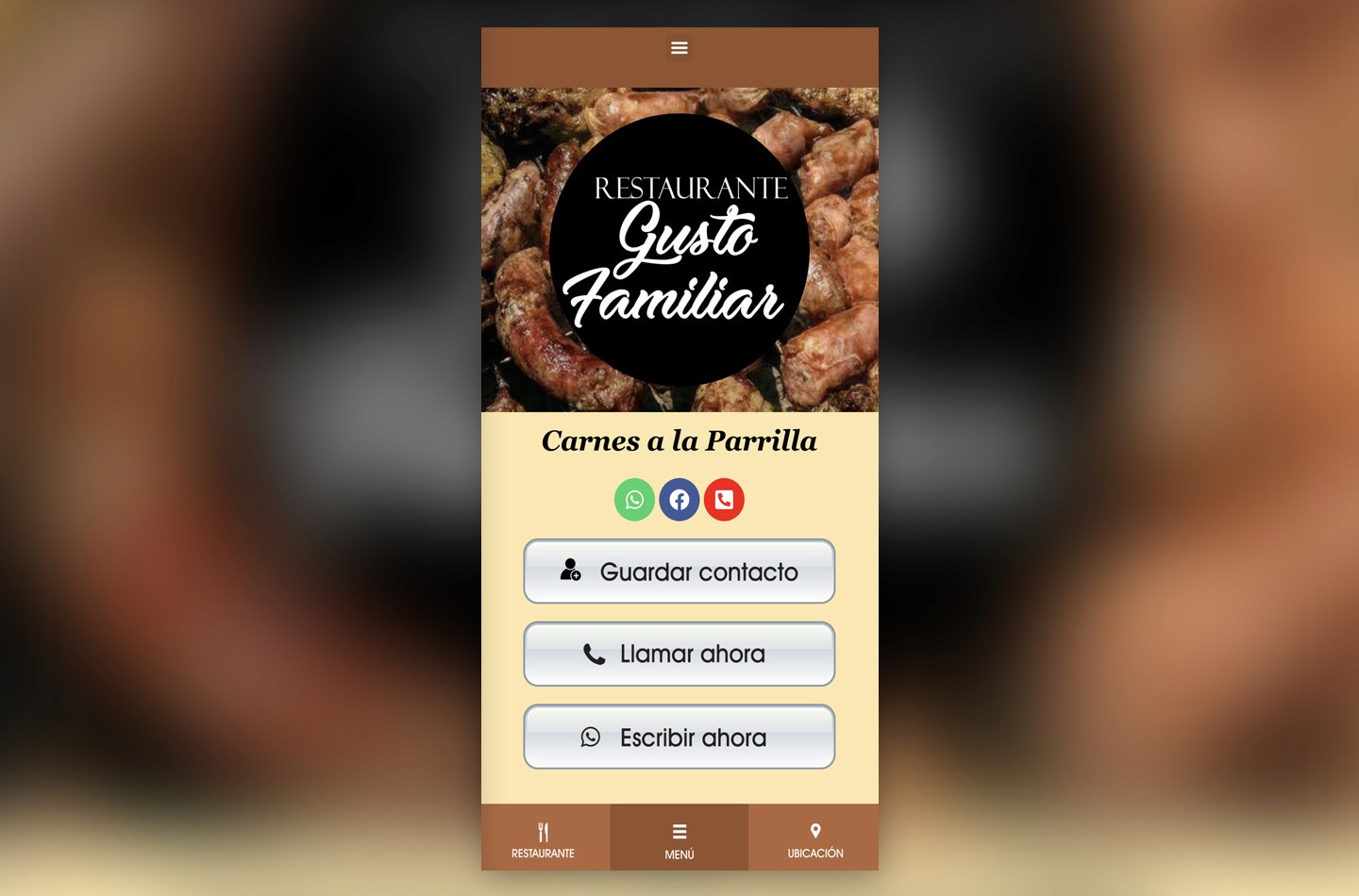 Tarjeta Digital interactiva Restaurante