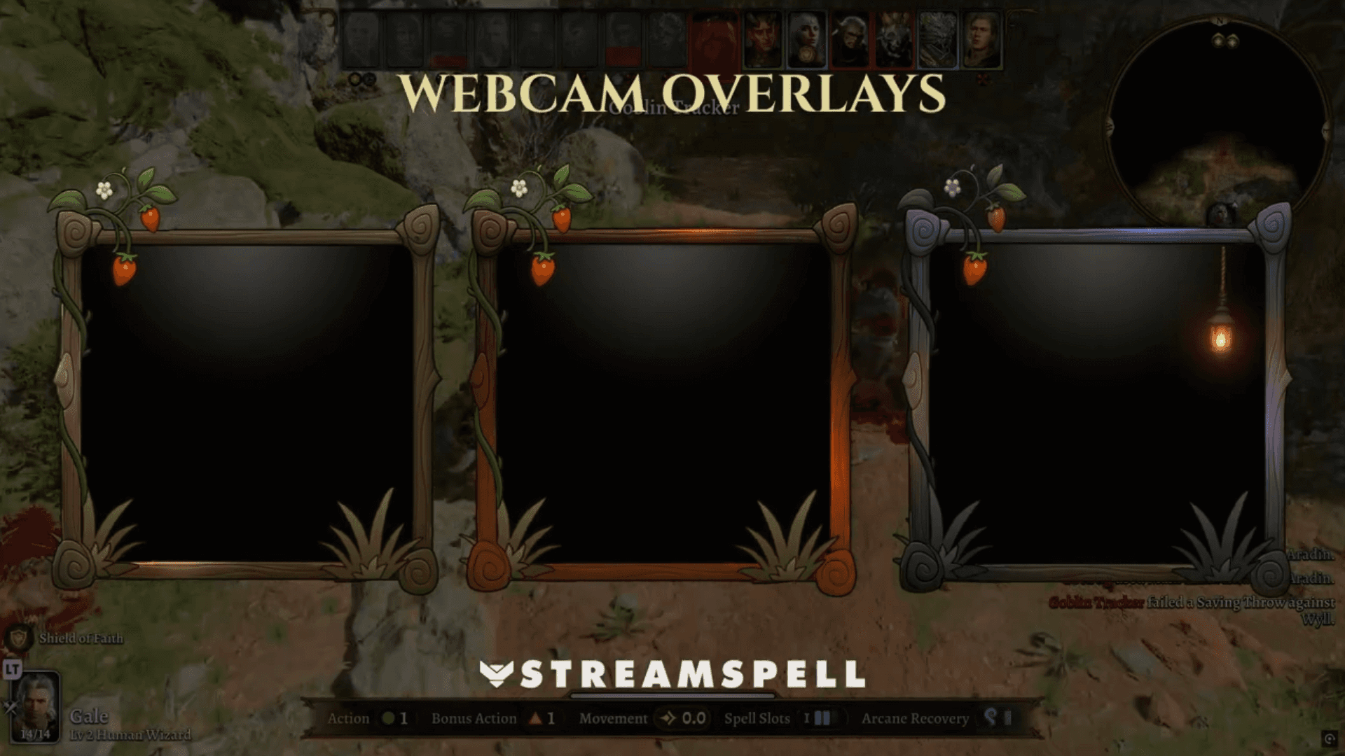 Three Strawberry Seaking webcam overlay variations in daytime, dusk, and night colors