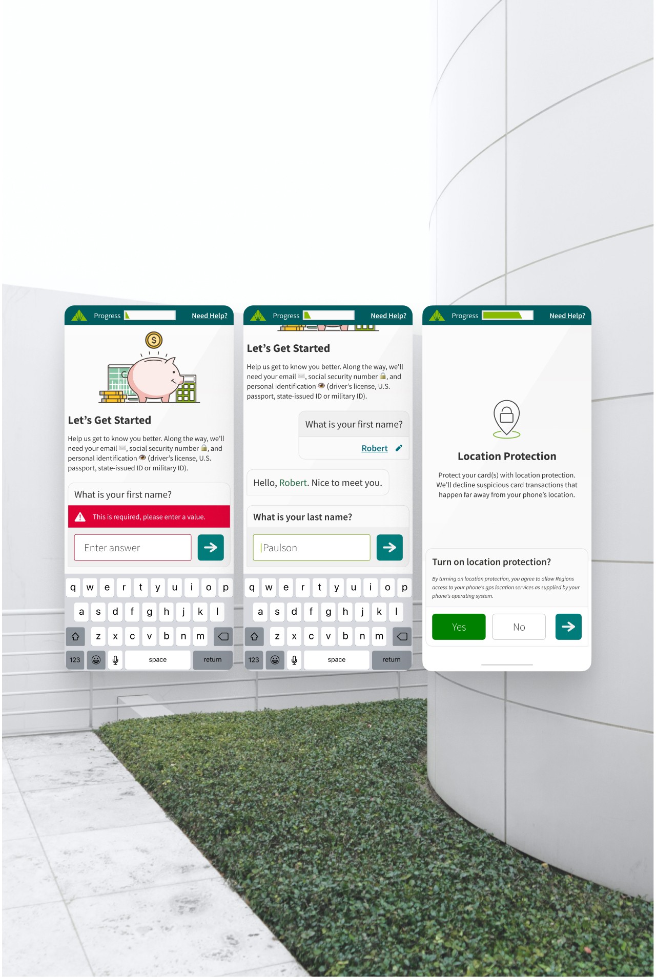 Regions Conversational UI Designs