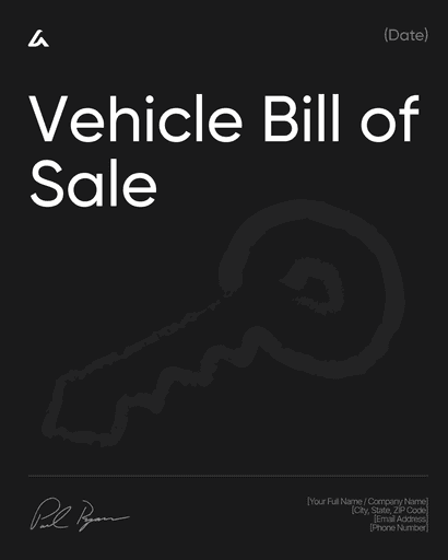 Vehicle Bill of Sale 