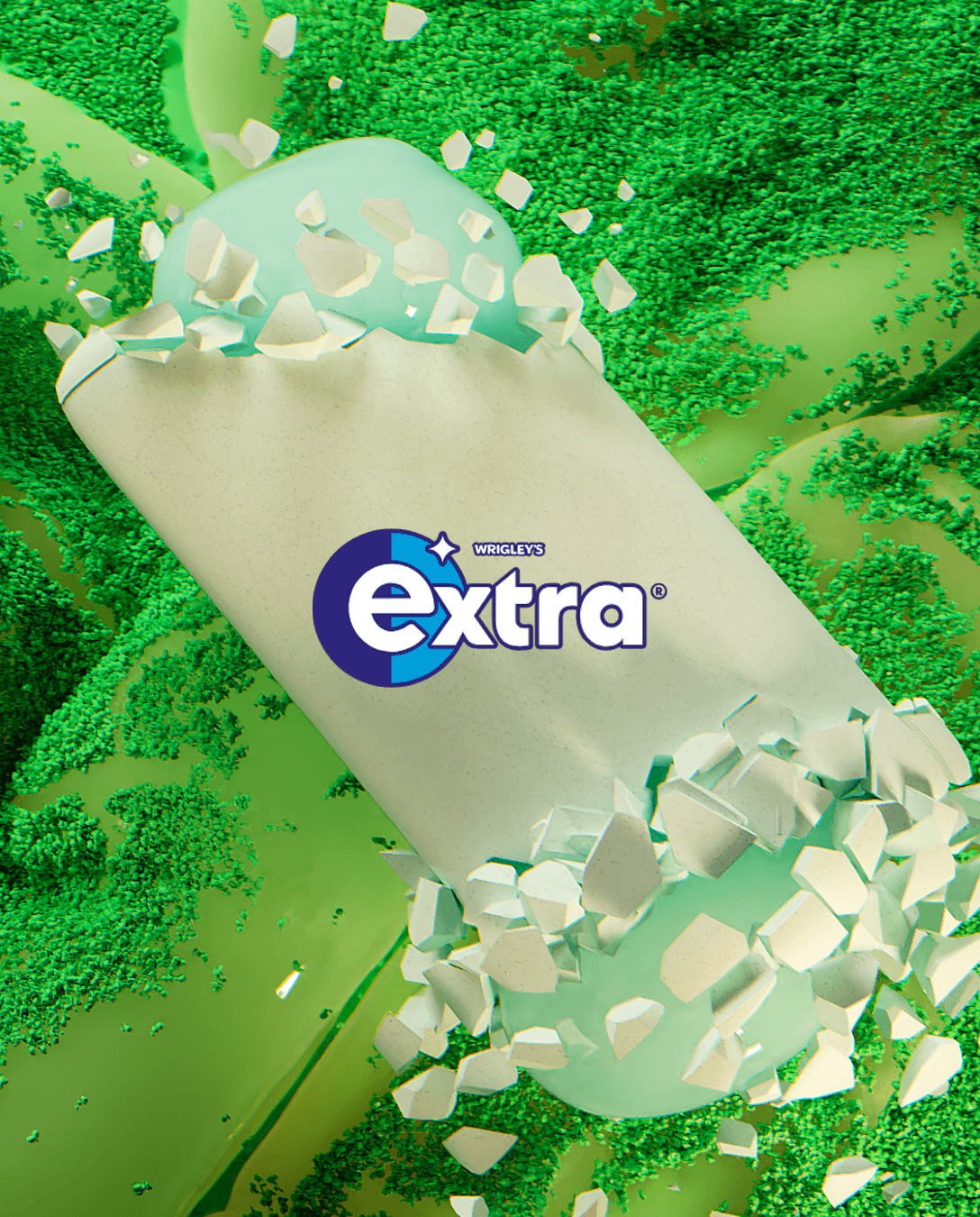 3D face with teal Flower