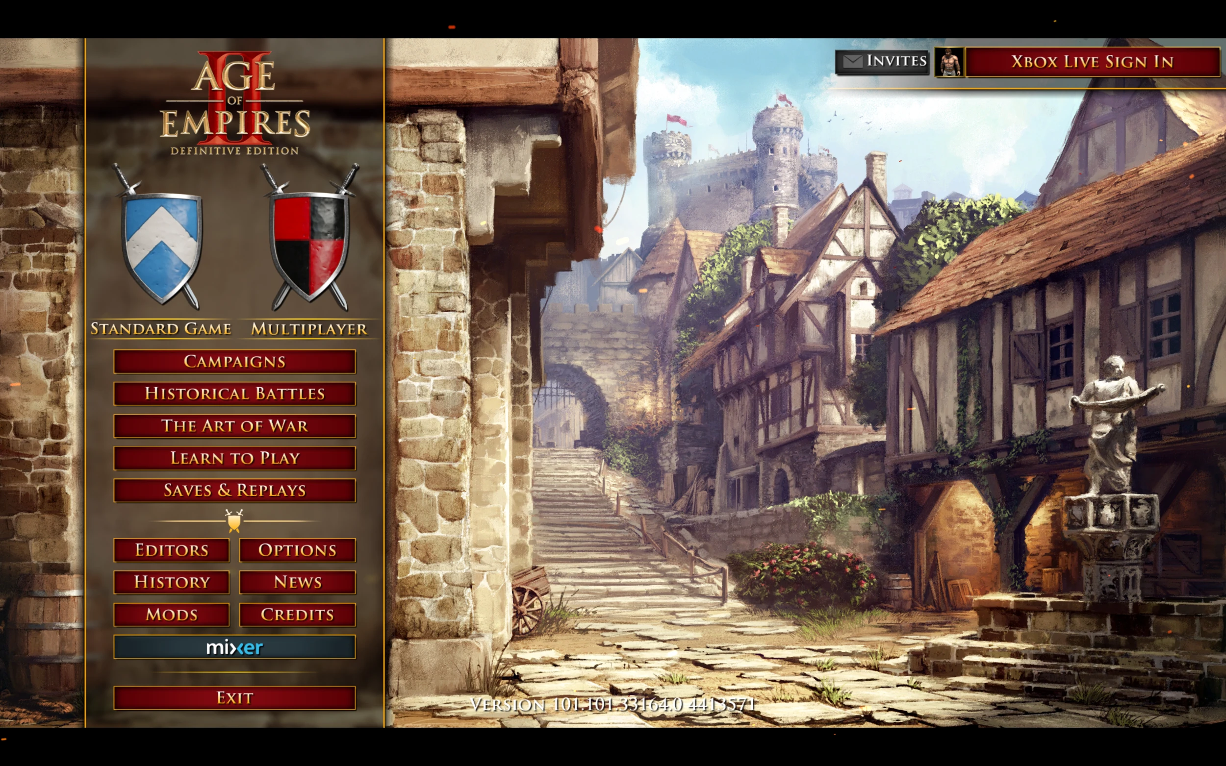 The Age of Empires II: Definitive Edition main menu