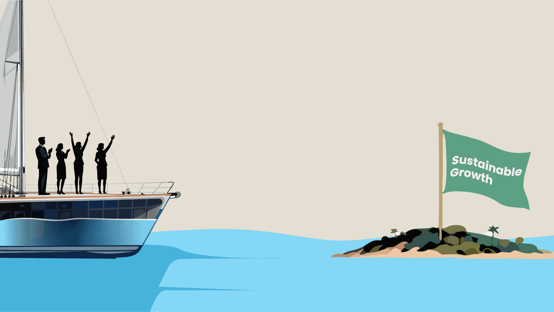 Sinking boat sailing towards the illusion of sustainable growth