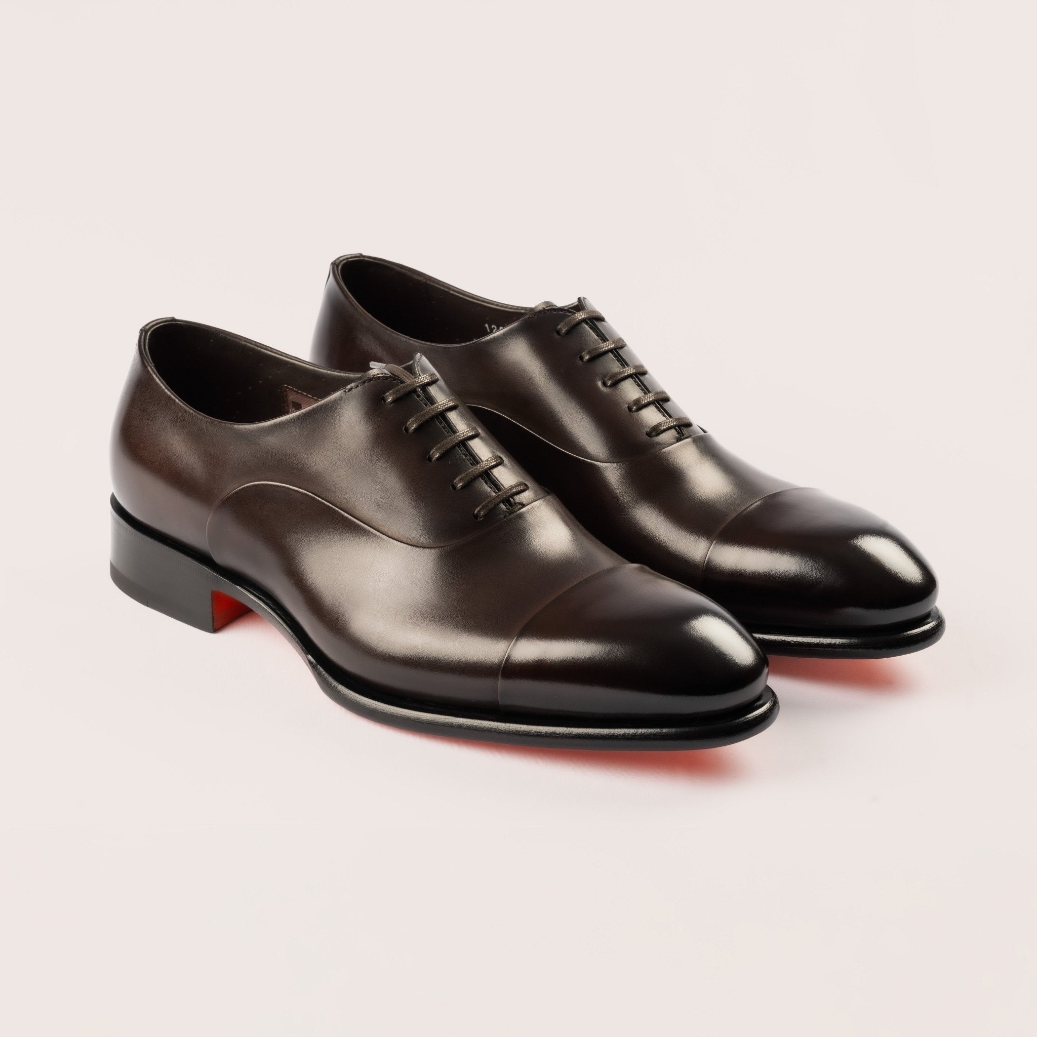 Men's polished brown leather Oxford shoe - Mandelli UK