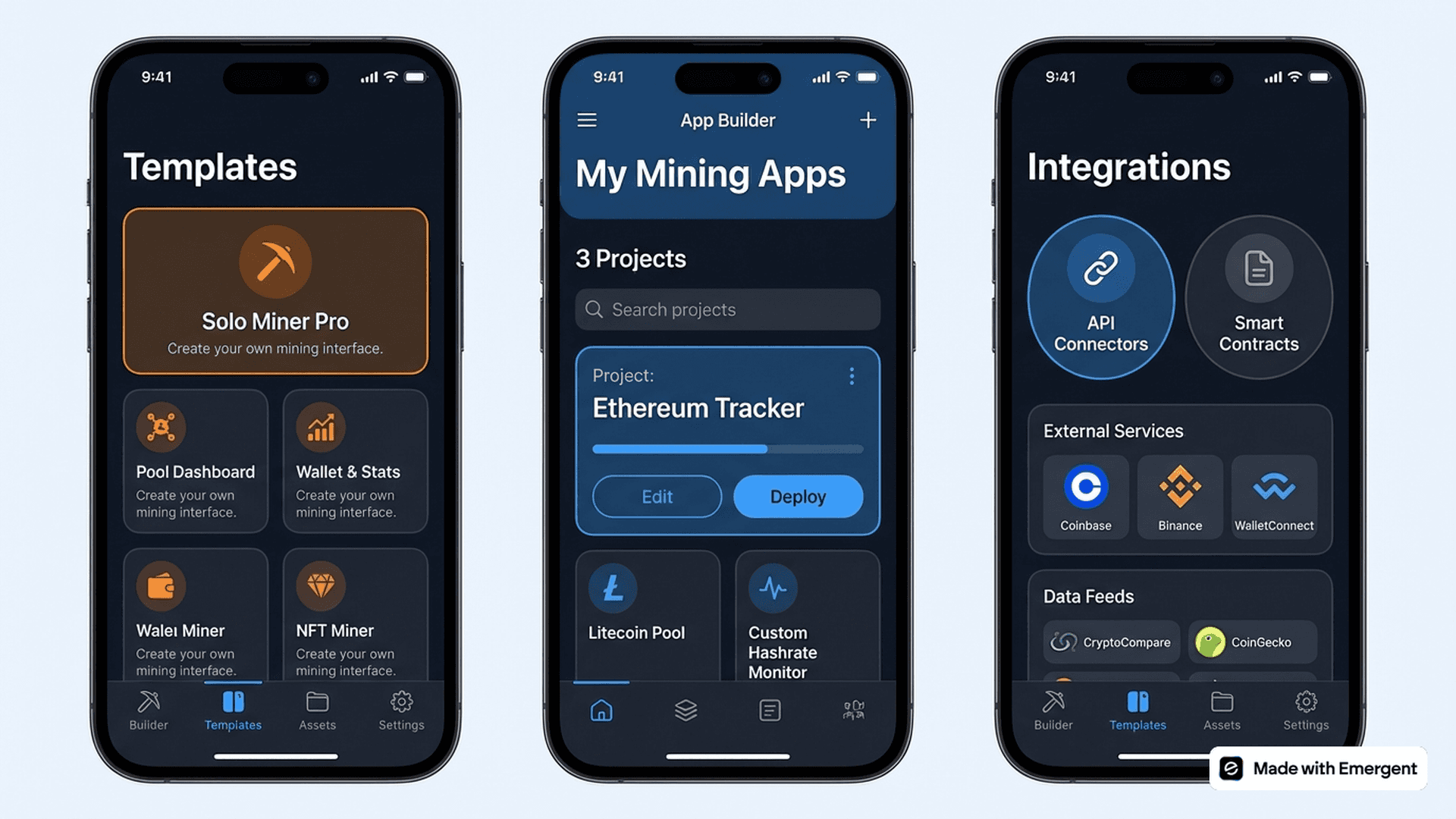 Blockchain Mining App Made With Emergent