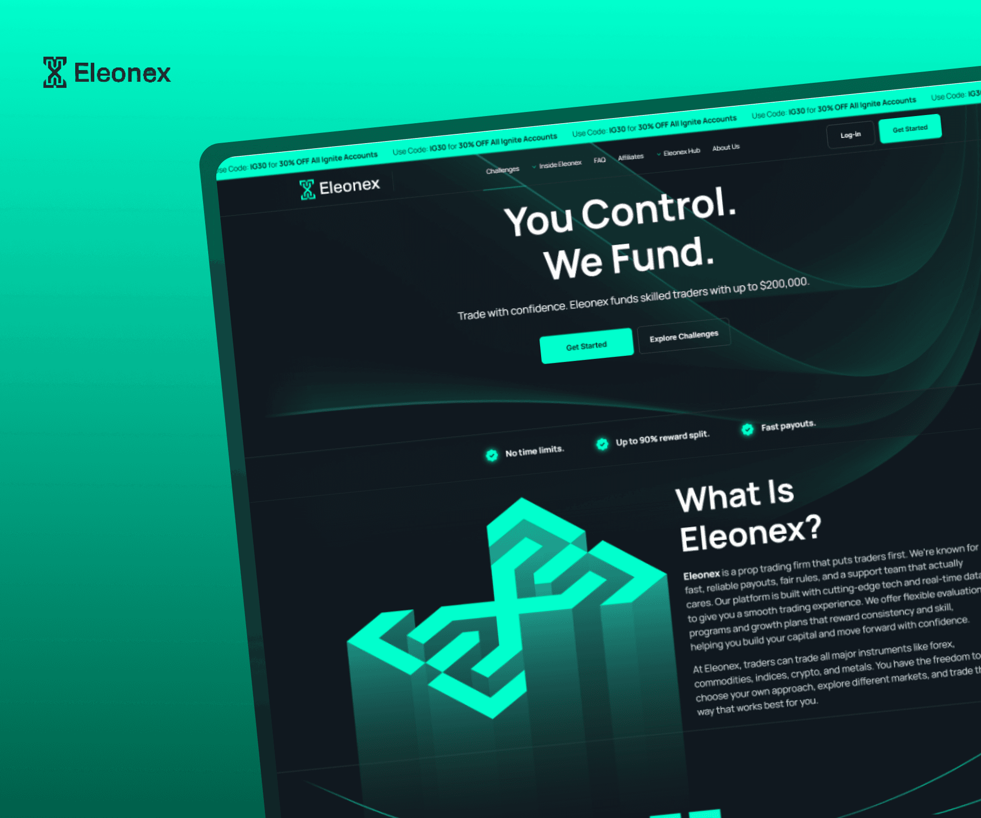 Image presenting a hero section of Eleonex website