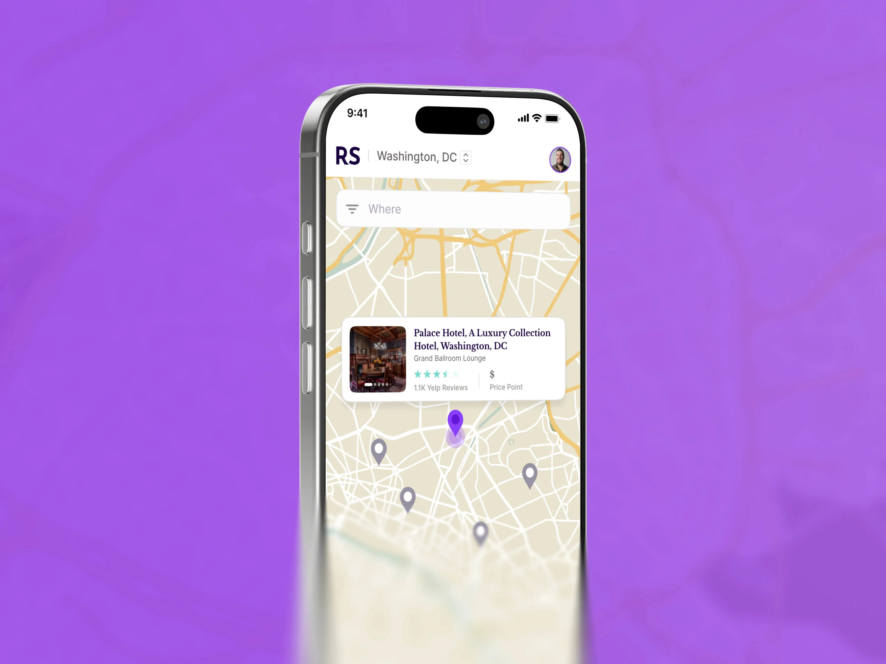 Revel Street mobile map for nearby venues
