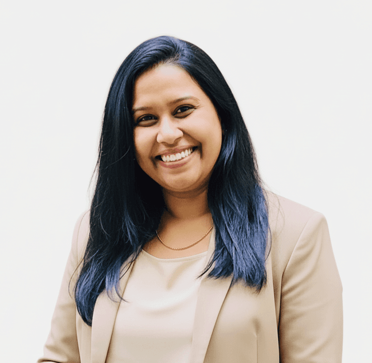 A young girl smiling