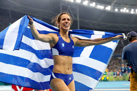 Katerina Stefanidi returns to competition after the birth of her child.