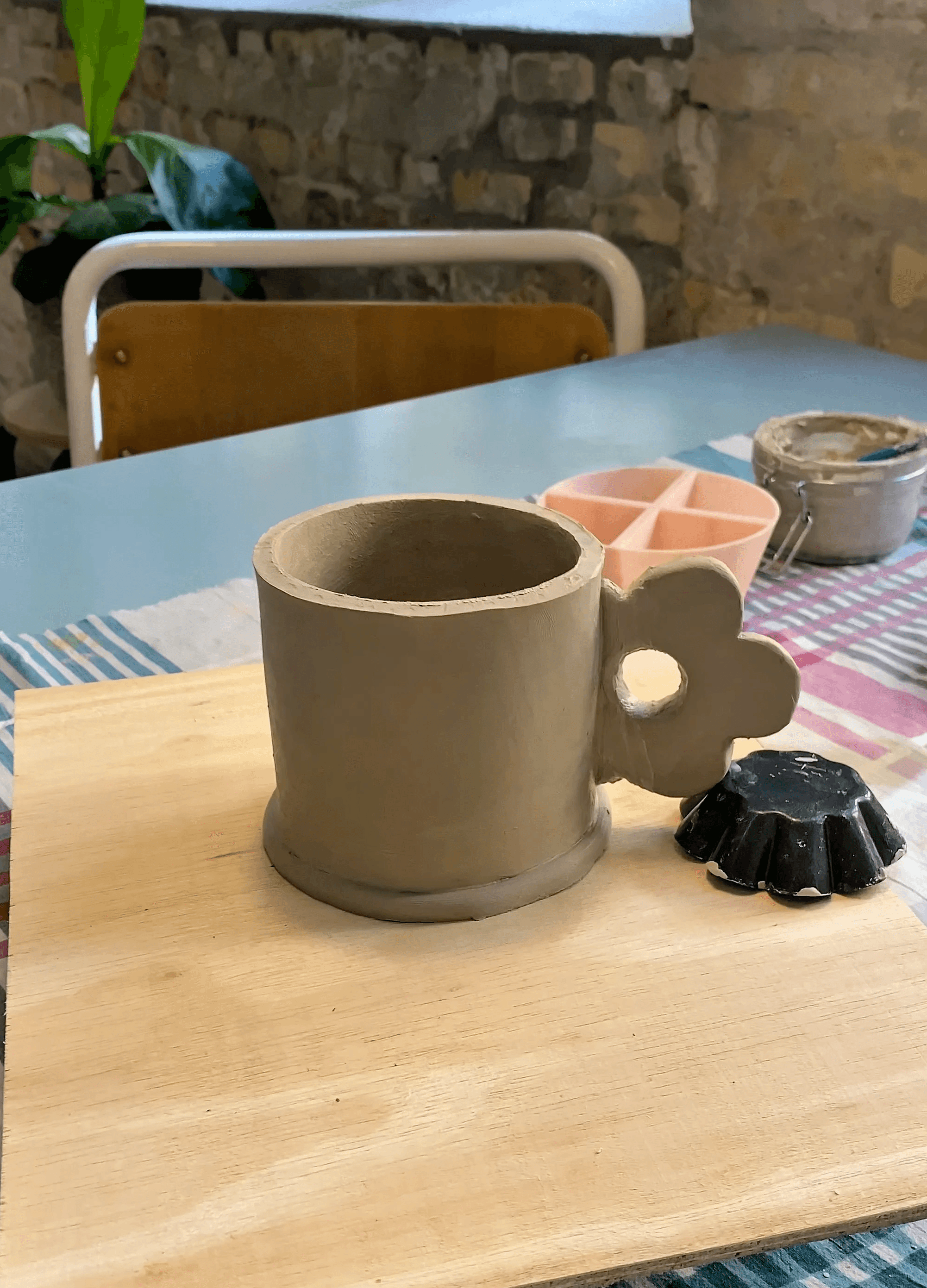 a cup made with the slab techniqe