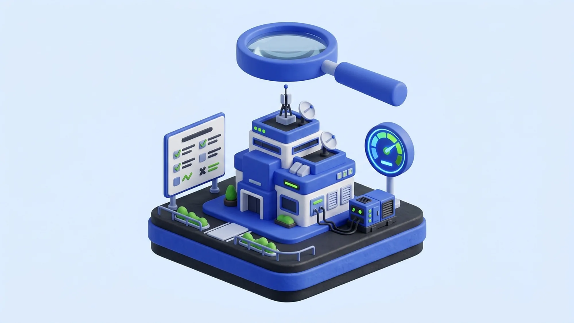 3D illustration of evaluating an outsourced service provider's capabilities