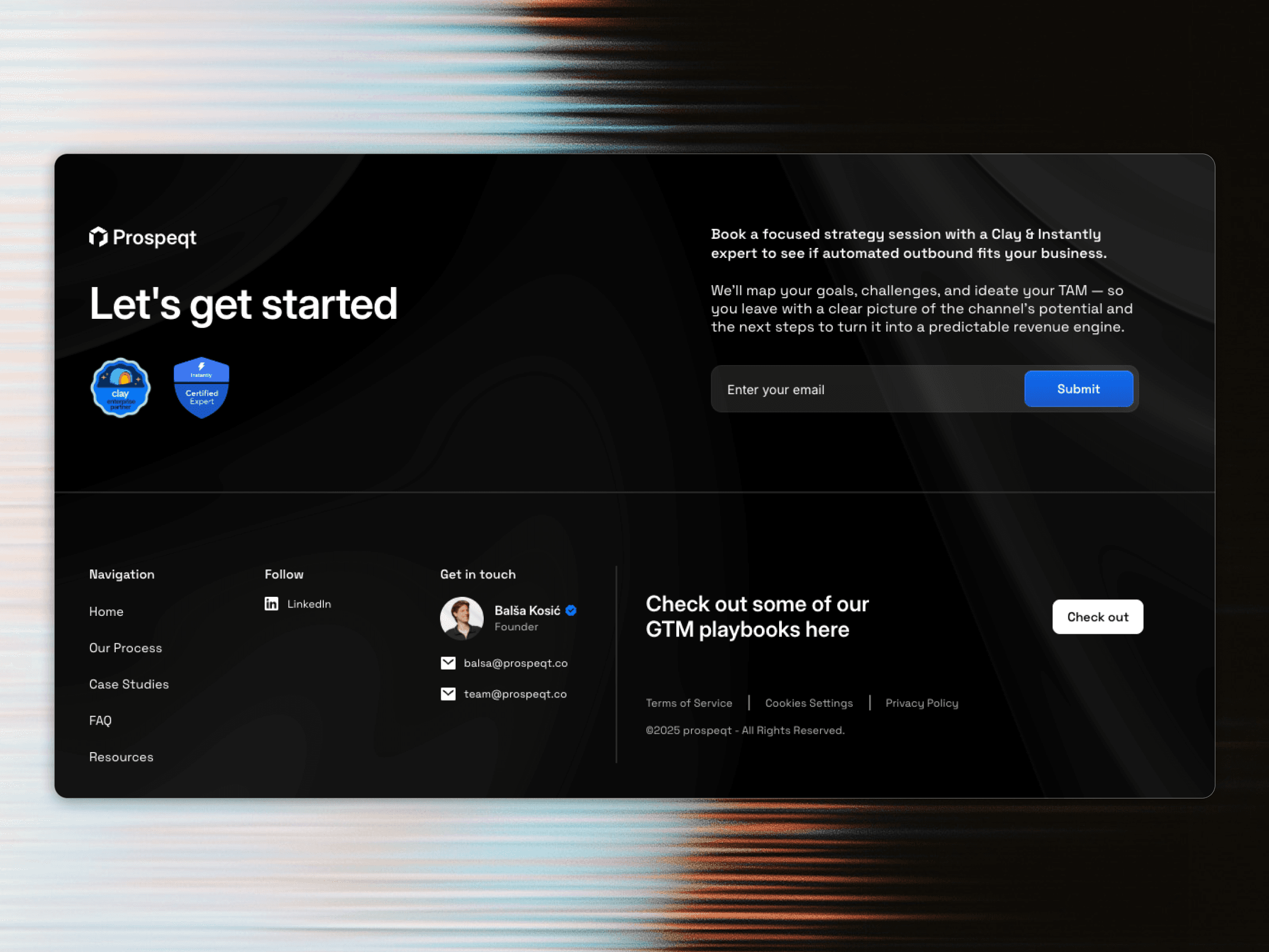 Prospeqt website design
