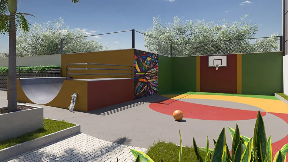 Curved modern skyscraper against a clear blue sky.