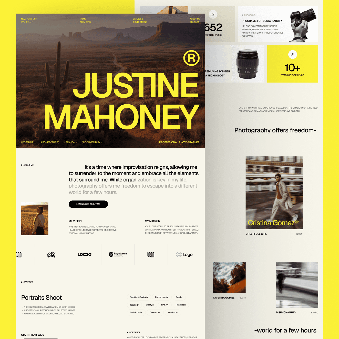 framer photography agency template