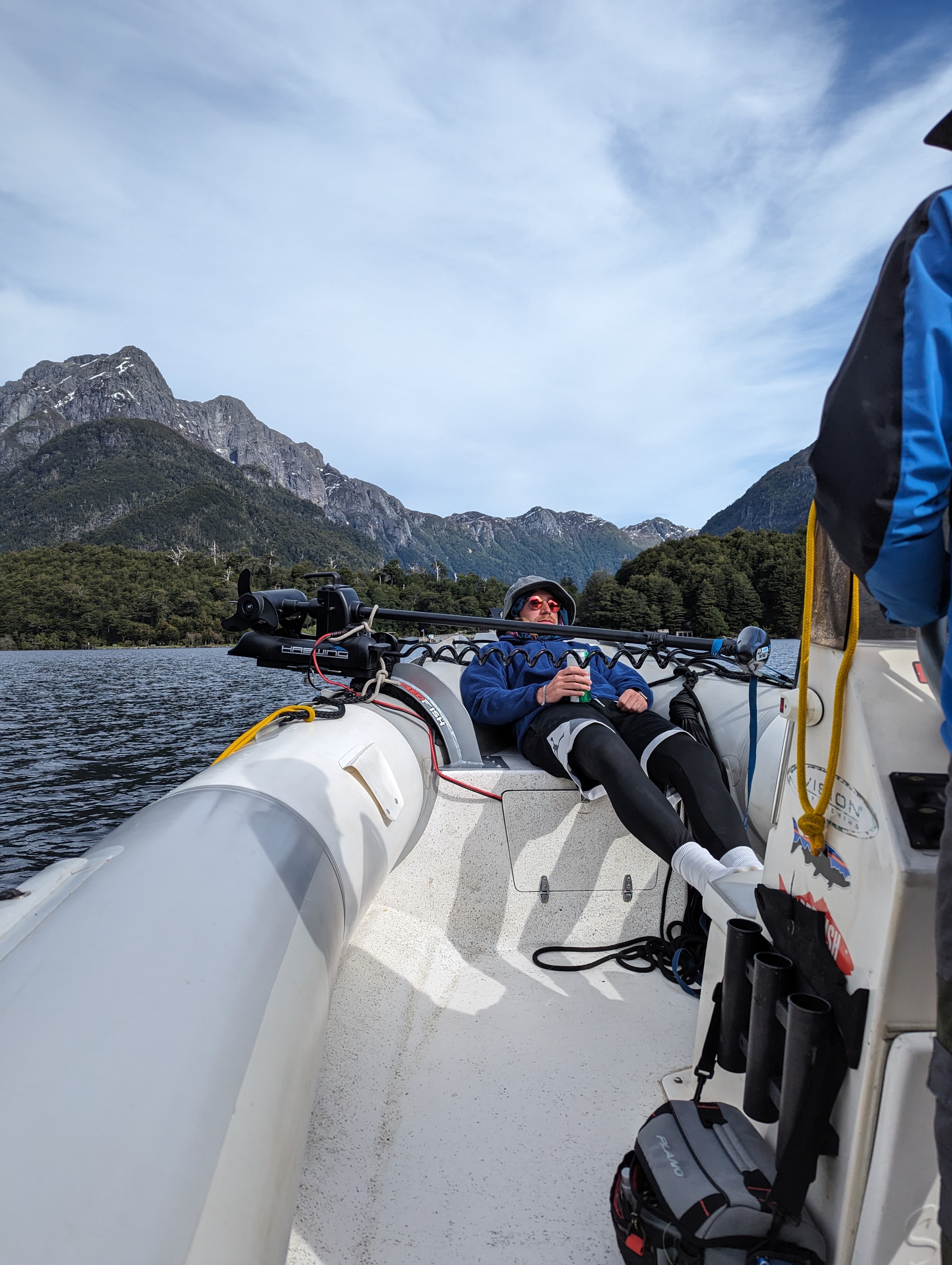 A group of anglers casting their flies in Patagonia, leaving worries behind to enjoy a perfect day outdoors