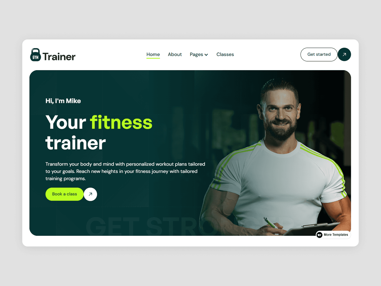 Gymtrainer — Wellness Website Template Thumbnail