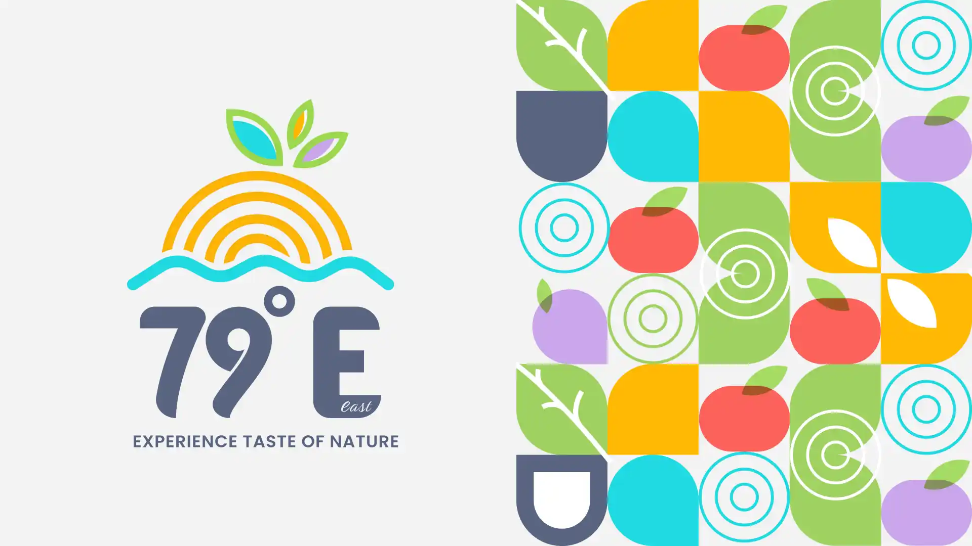 79e brand identity logo paired with custom fruit and vegetable pattern