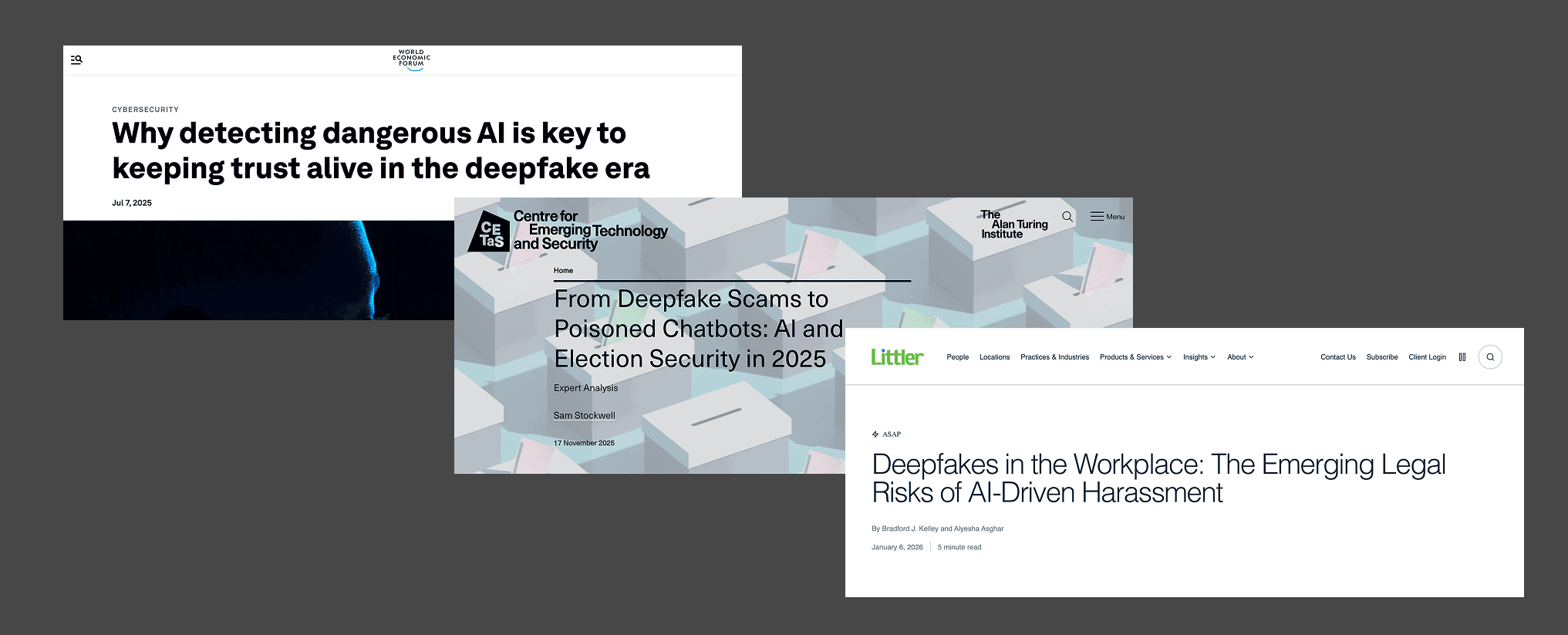 Article headlines about dangers of AI