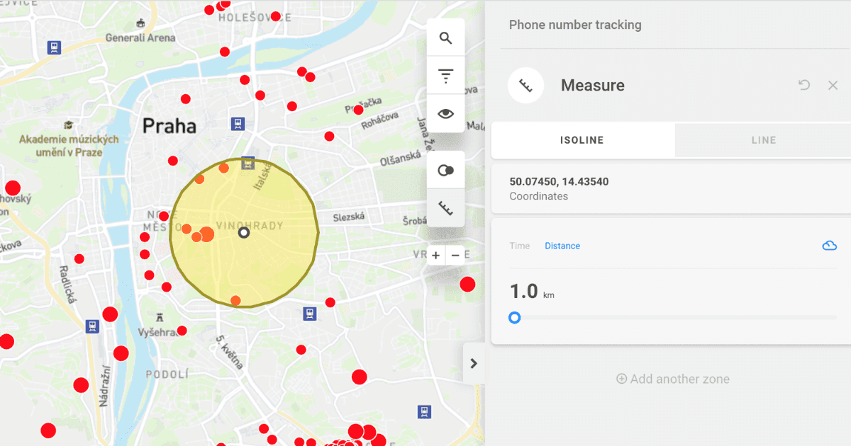COVID-19 tracing in the CleverMaps Studio.