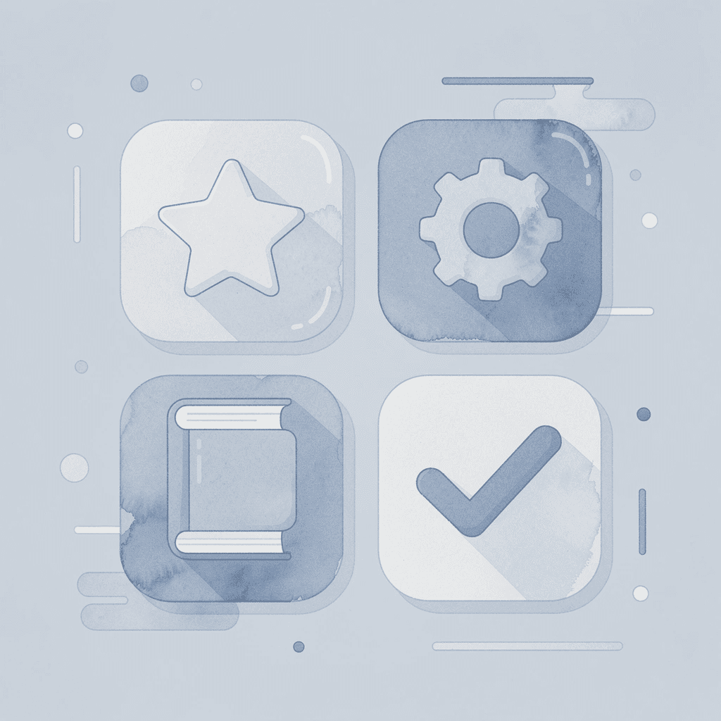 Four icons representing common promotional product problems: pricing, minimums, delays, and support
