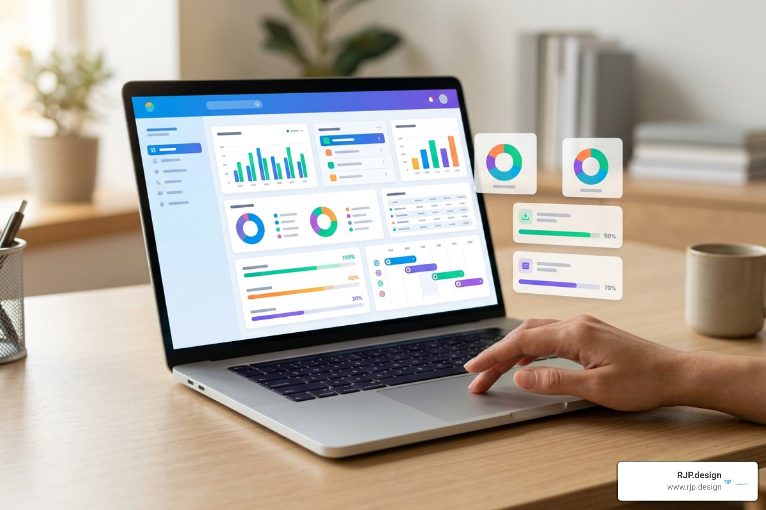 Interactive web app UI dashboard previews and animated product workflows