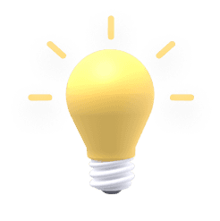 An animated light bulb with glowing segments around it, symbolizing ideas or creativity.