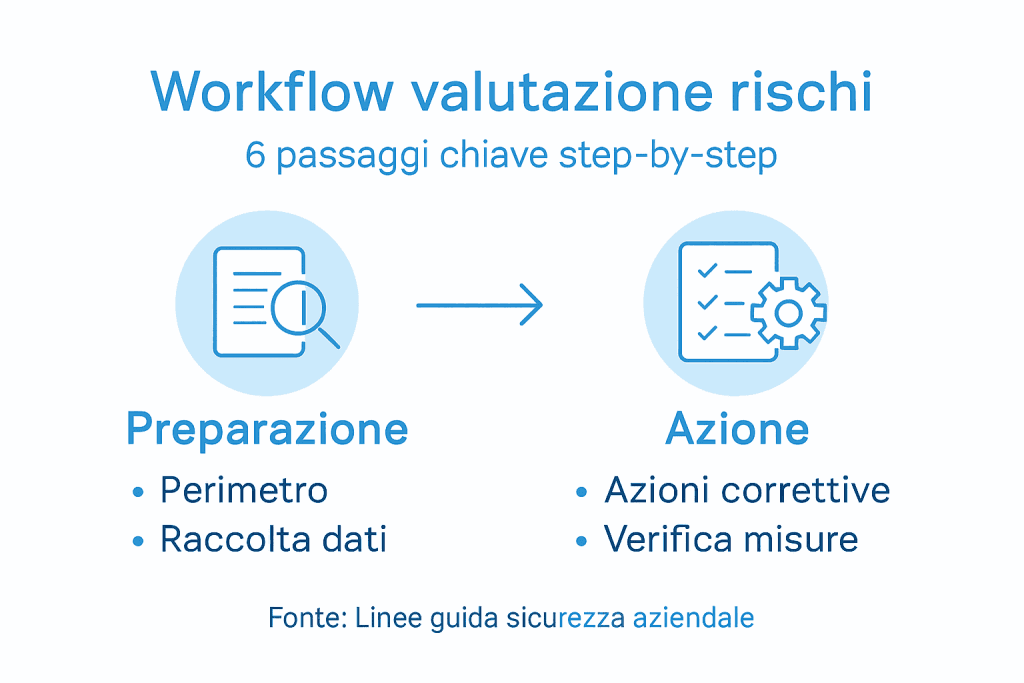 Infografica: le fasi chiave del processo di valutazione dei rischi aziendali