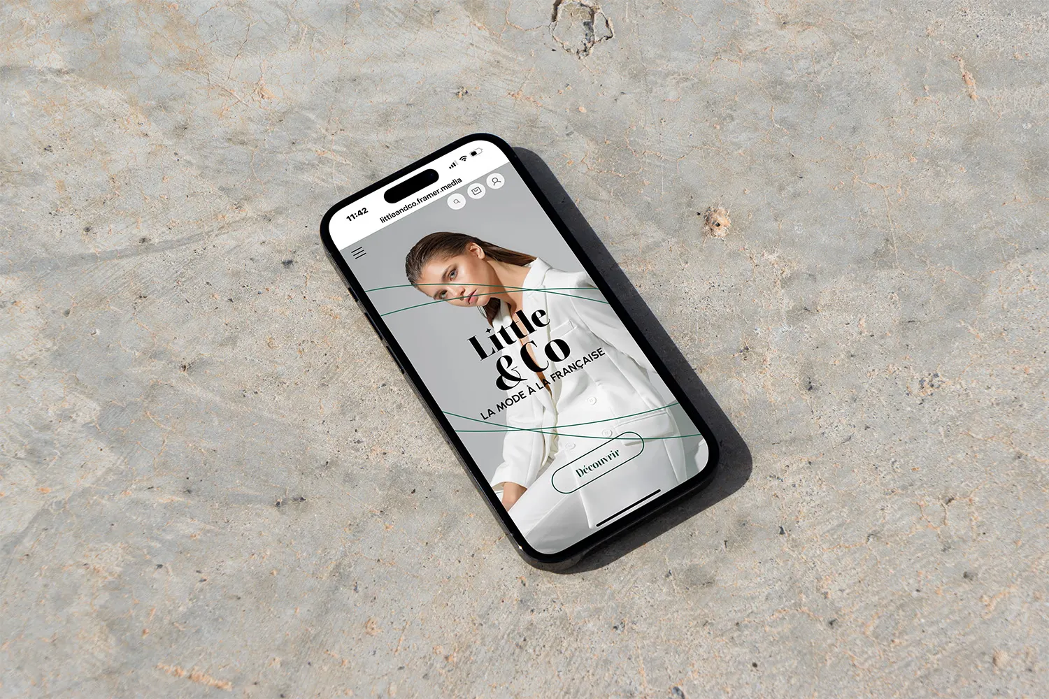 Mockup of the hero section of the Little and Co website on mobile