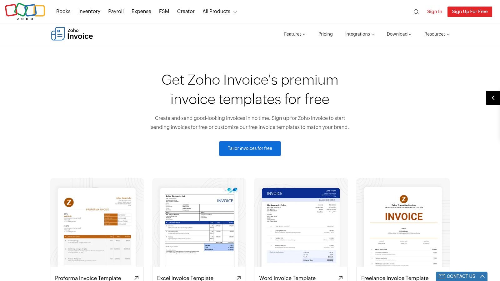 Zoho Invoice