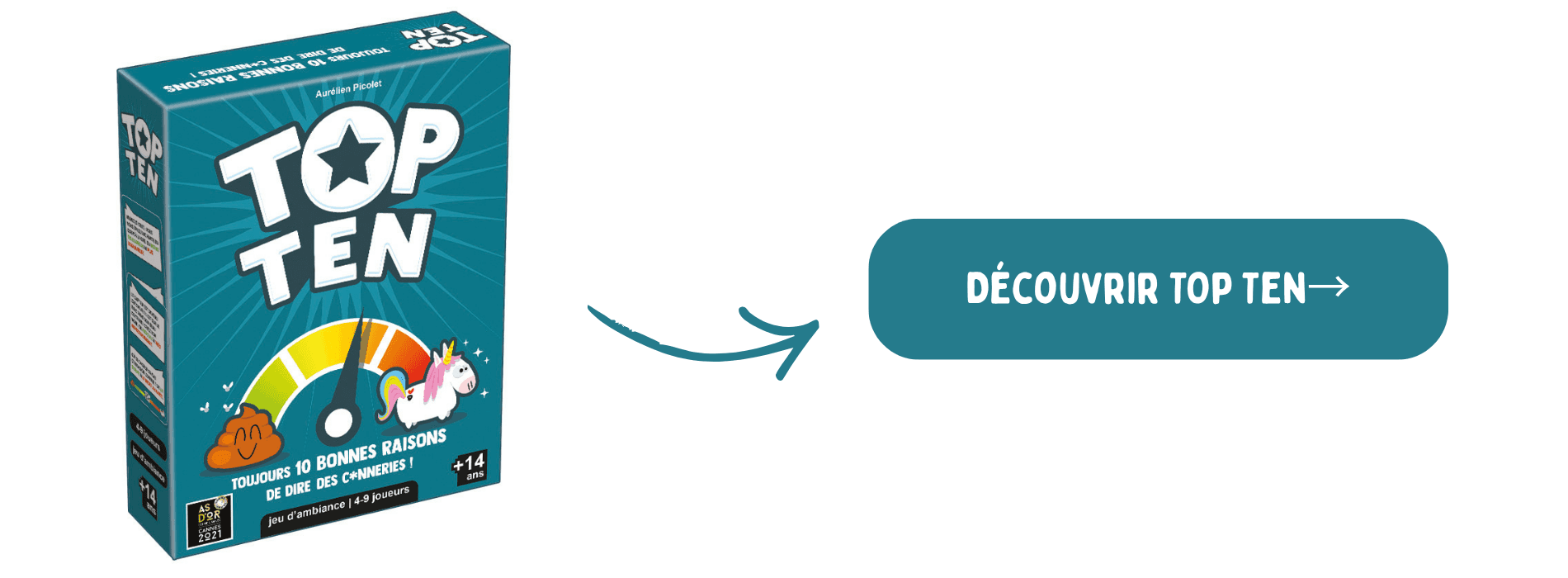Top Ten sur fond blanc avec bouton d'achat