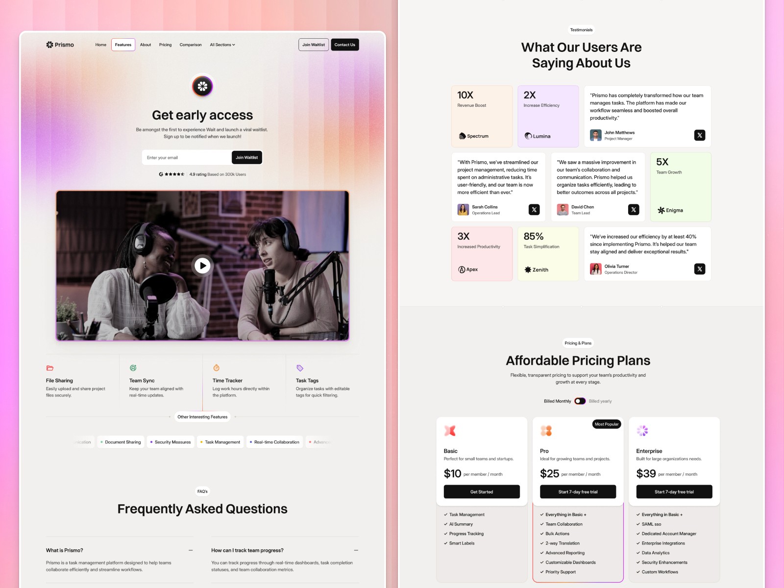 Prismo — SaaS 产品官网设计灵感