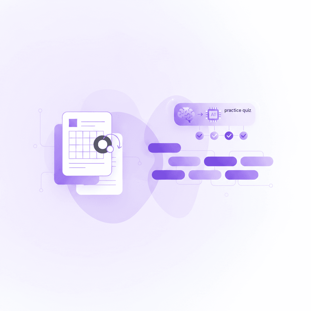 Penseum AI converting a syllabus PDF into a structured study roadmap and practice exam