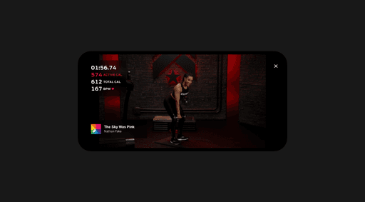 Video player displaying a fitness app training session, illustrating STRV’s expertise in building scalable digital products and immersive health and wellness experiences for tech innovators and investors.