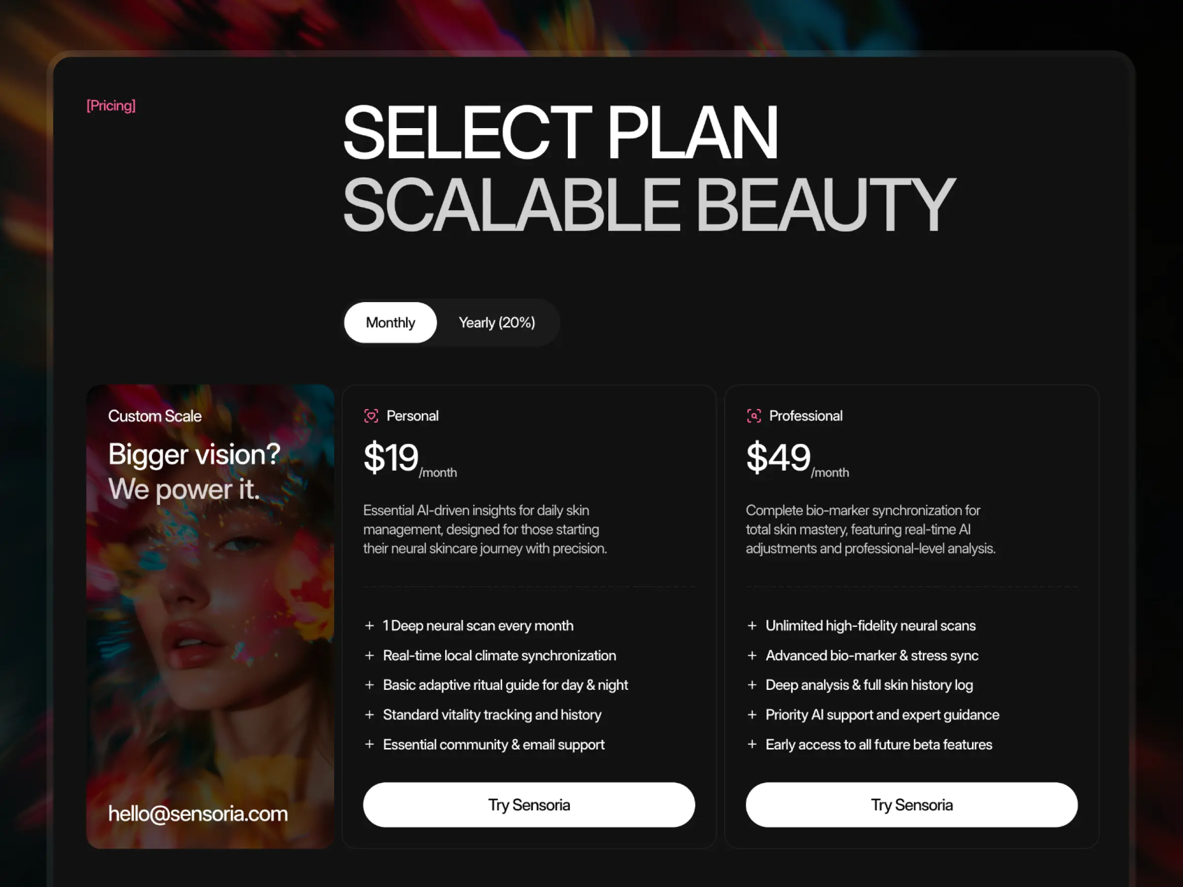 AI skincare platform pricing plans for beauty technology service